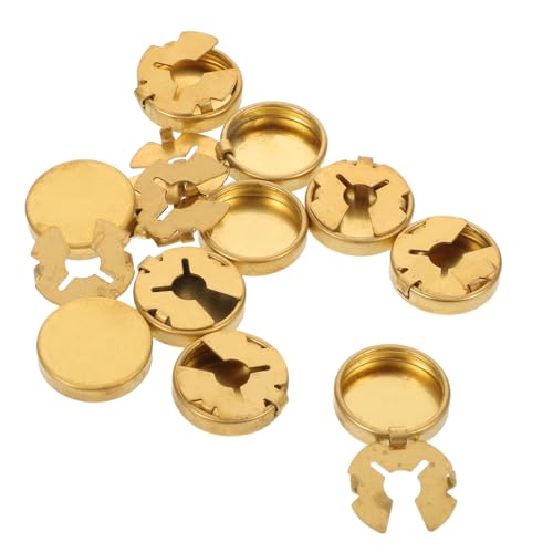 TOVINANNA 10 Unidades Cubrebotones de Latón para Camisa 17,5 Mm, Accesorios Decorativos para Camisas de Hombre y Mujer, Cubre Botones Resistentes y Versátiles para Ropa Formal E Informal