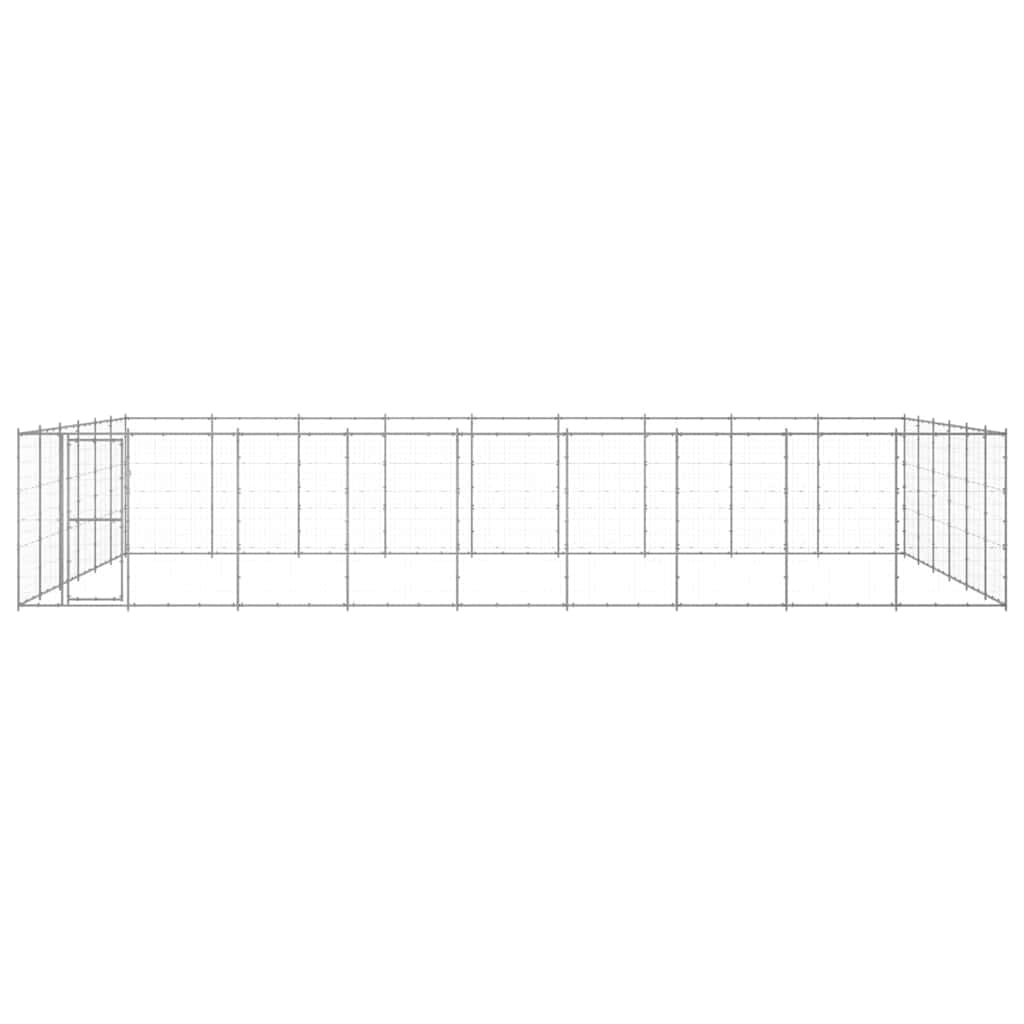 Gabbia per Cani Esterno Acciaio Zincato Argento 990x660x180 cm