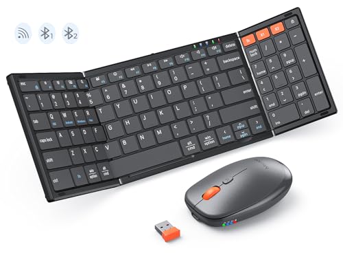 MEETION Foldable Keyboard and Mouse, Portable Folding...