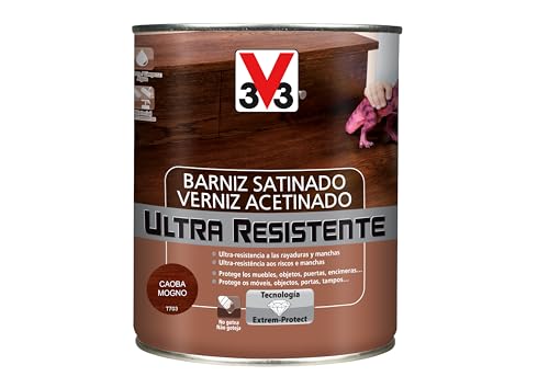 V33 BARNIZ INTERIOR ULTRA RESISTENTE SATINADO CAOBA 0,75L