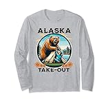 alaska take out - divertente orso grizzly che afferra cibo maglia a manica