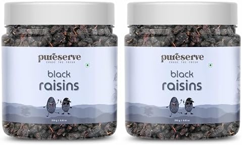 Pure Basics Raisins Pureserve Premium Black Raisins 500g (250g*2) - 100% Natural & Seedless ...