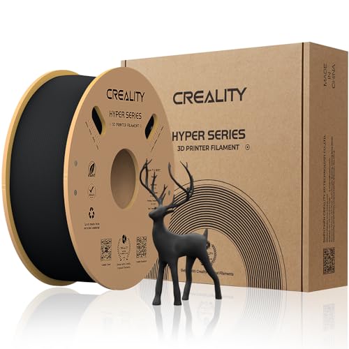 Creality Official Hyper PLA Filament Black 1KG 3D Printer Filament for High Speed Printing Durable and Resistant Smooth Overhang Performance Dimensional Accuracy +/-0.03mm 2.2lbs/Spool