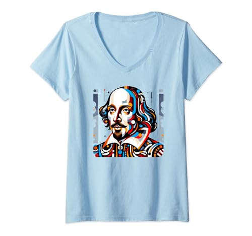 Photo de Femme William Shakespeare - Amateurs de littérature T-Shirt avec Col en V