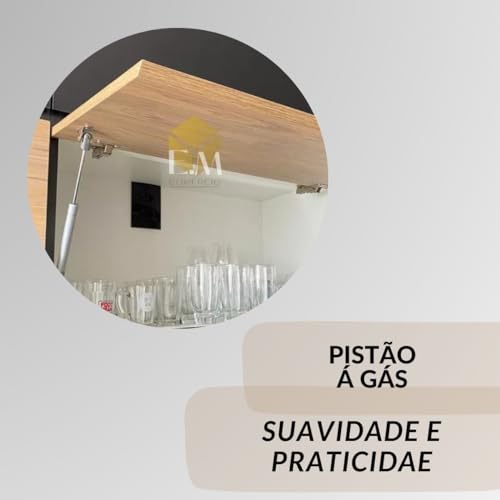 Pistão Amortecedor A Gás Para Móveis Armários kit com 4 unidades 40 À 150n (80N)