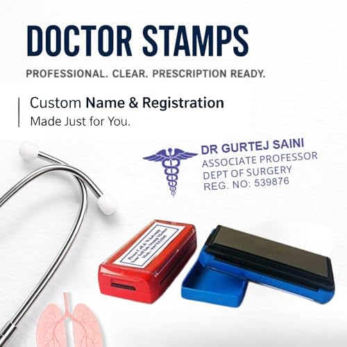 Doctor Stamp | Custom 60x20mm Pre-Inked Rubber Seal | Doctor Name ...
