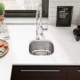 R1-1012-18 Stainless Steel Bar Sink in 18-Gauge with Cutting Board, Grid, and Basket Strainer