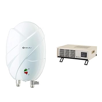 Bajaj Flora Instant 3 Litre Vertical Water Heater, White (Free Installation from Brand) & Bajaj Blow Hot 2000 Watts Fan Forced Circulation Room Heater