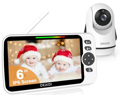 Baby Monitor No Wifi 6" IPS Screen with 30-Hr Battery