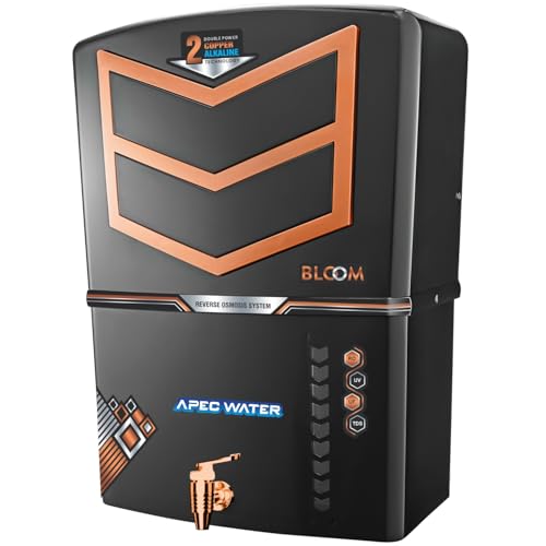 Image of Apec Water 4x Technology with Alkaline Purification, 10 Stage RO Water Purifier with UV, UF, TDS Adjuster and 12 Liter Storage Tank, Best for Home and Offices Black 12L