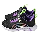 [Foreted] スニーカー キッズ 男の子 女の子 子供靴 幅広 足育 軽量 カジュアルシューズ ガールズ マジックテープ おしゃれ 柔軟 通学靴 スポーツシューズ 滑り止め ホールド感アップ 運動靴 軽量 可愛こども靴 通学 ダンス 普段履き(ブラック,24.2 cm)