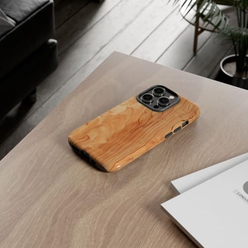 Coque rigide grain bois de cerisier pour iPhone 14 Pro marron - 4