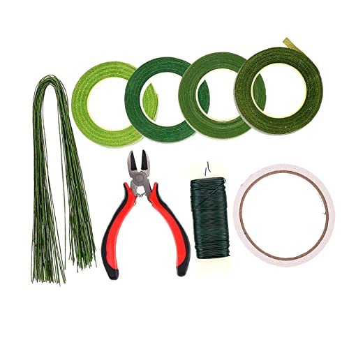 DOITOOL 1 Set Floral Arrangement Tools Double Sided Tape Flower Stem Wires for DIY Bouquets Home Decoration Flexible Crafting Artificial Flower Projects
