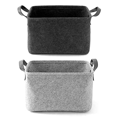 Filz Korb,2 Stück Filz Aufbewahrungsbox, Filzkörbe mit zwei Griffen, als...