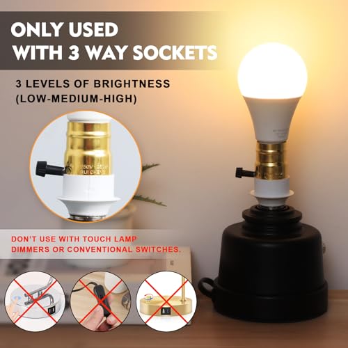 Zorykn 3 Way Light Bulbs 50 100 150 Warm White, A19 3000K, 5/10/15W Energy Saving 500 1000 1500 Lumens, E26 Base Led Bulbs Perfect For Reading thumb #3