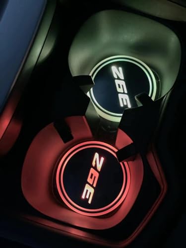 2PCS Rechargeable 392 Ambient Led Light Car Cup Holder Coaster Mat with LDR and Accelerometer for Dodge Challenger Charger SRT RT Ram and Jeep Wrangler Rubicon