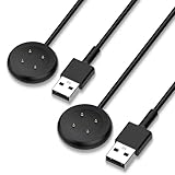 Google Pixel Watch 3 / Pixel Watch 2 / Fitbit Versa 4 / Sense 2 用 充電ケーブル 充電器 KONXISA 1m長さ 磁気充電 USBコネクタ 高耐久 軽量 小さい 持ち運び便利 スマートウォッチアクセサリー（2本/ブラック）