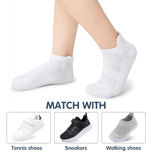 Boys Girls Ankle Socks: 9 Pairs Cotton Athletic Socks for Kids4