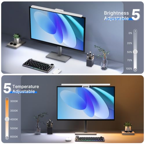 Image of Syrinx Monitor Light Bar for Home Office & Gaming, Eye-Caring Computer Monitor Lamp, No Glare Screen Light, CRI95+, Stepless Brightness & Color Temp Adjustment, USB Powered, for Flat & Curved Monitors