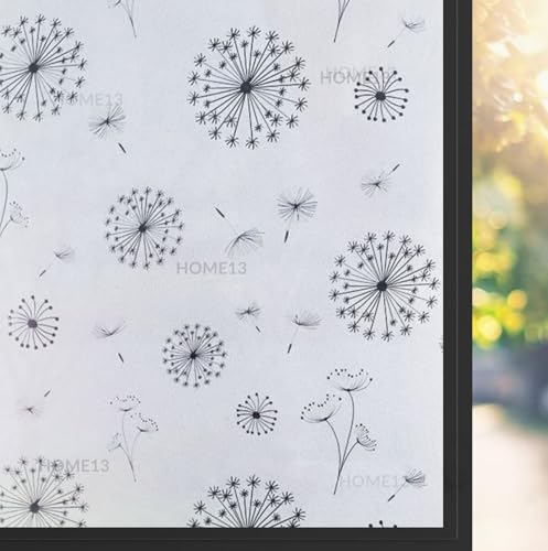 Image of HOME13 Window Privacy Film Frosted Glass Film Decorative Window Sticker Removable Window Film Home Office Privacy Film Window Coverings (White Snow, 1 Feet by 6 Feet)