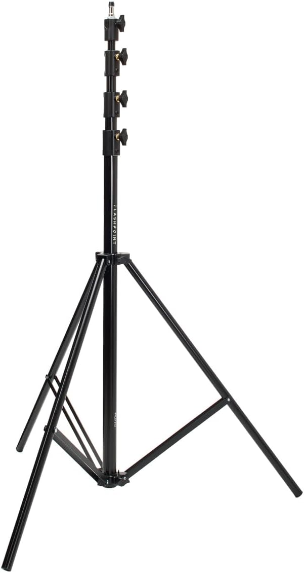 Flashpoint 13' Pro Air-Cushioned Heavy-Duty Light Stand V2, Black, 2-Pack