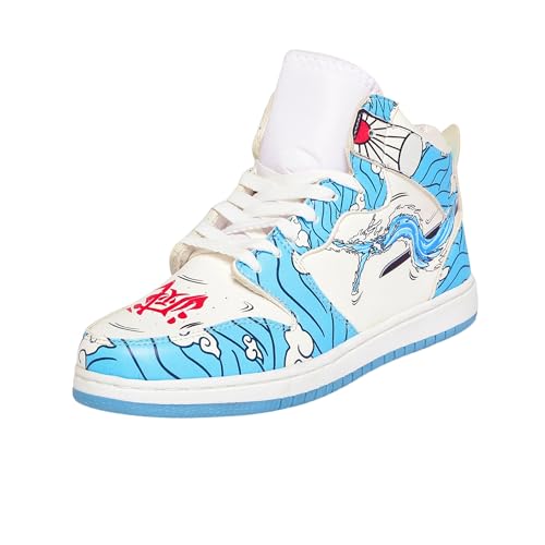 Image of Fans Army Demon Slayer Tanjiro Water Dragon Anime Lace-Up Sneakers for Men