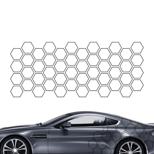 Pegatinas coche autoadhesivas de hexágonos lámina protectora lateral de puertas fácil colocación 2