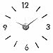 Modern Home Self Adhesive DIY 3D Wall Clock - Metallic Black