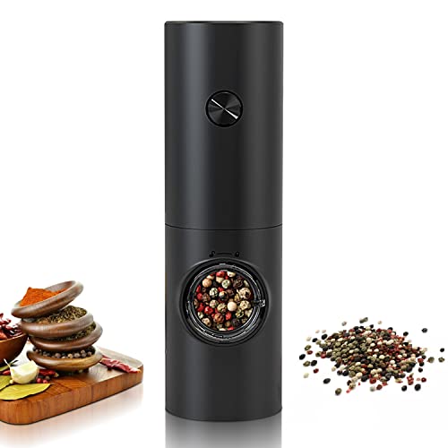 Electric Salt Or Pepper Grinder, Automatic Mill Pepper And Salt Grinder Battery Operated Gravity, Spice Salt Pepper Grinder With Led Light Adjustable Coarseness Mill