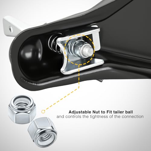 Nilight Class III A-Frame Trailer Coupler with Security Latch&Chain fits 2-Inch Hitch Ball for Pickup Trucks, RV, Boat, Camper, 5000LBS Capacity, Black Powder Coated by Nilight - Image 5