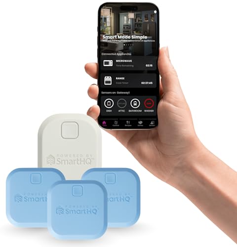 Image of SmartHQ WiFi Water Leak Detector, Personal Security Water Leak Alarm with App Alerts, Wireless Leak Detection for Bathroom, Laundry Room, Basement, Garage, 3-Pack (Battery Included)