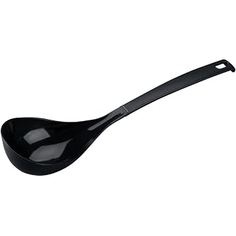 Fackelmann Nero Ladle Plastic Kitchen Utensil Spoon for Coated Pots and Pans Colour Black Quantity 1 Piece