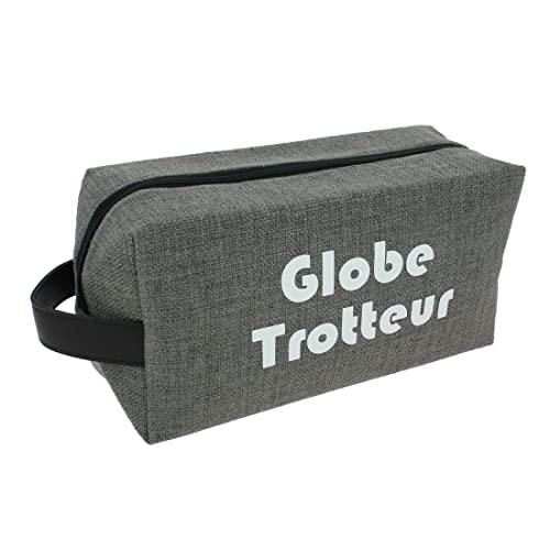 Trousse de toilette Globe Trotteur gris par Emmanuel Création en Aquitaine