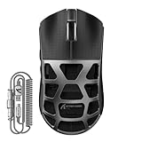 FELICON x Attack Shark R3 Wireless Gaming Mouse,PAW3395 26K DPI 8KHz Polling Rate,Magnesium Alloy 46g Ultralight,Programmable Tri-Mode BT/2.4G/Wired Computer Mice with Coiled Cable - Silver&Tape