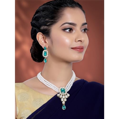 Image of Peora Crystal Faux Pearl Jewellery Gift Set for Women