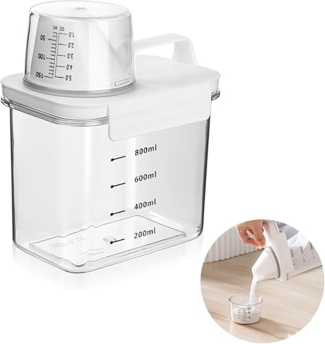 SZKKQKJ Waschmittel Aufbewahrung, 1100ML Waschmittelbox, Waschpulver Dose, Waschpulver BehäLter, für Wäscheparfüm,Waschpulver