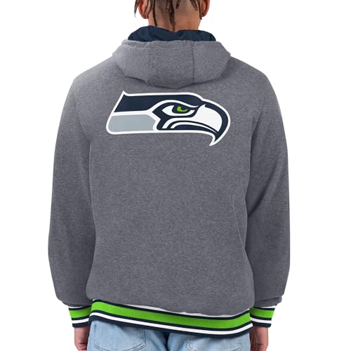 G-Iii Sports Men'S Navy/Neon Green Seattle Seahawks Commemorative Reversible Full-Zip Jacket thumb #3