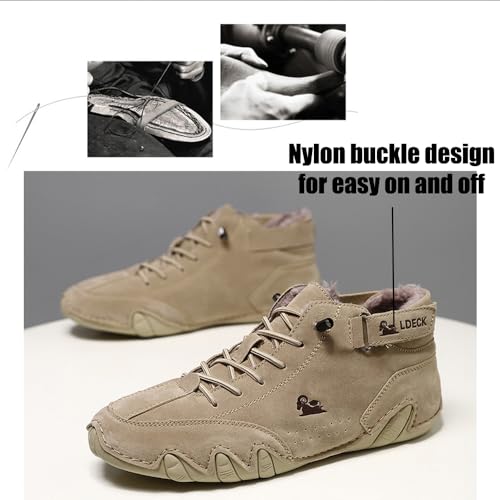 Men Outdoor Work Snow Boots Cold Weather Casual Shoes Leather Lace up Boat Plush Rubber Sports4