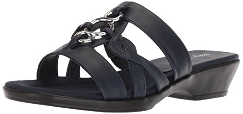 Easy Street Women's Torrid Flat Sandal, Navy, 8 W Us #TOP25