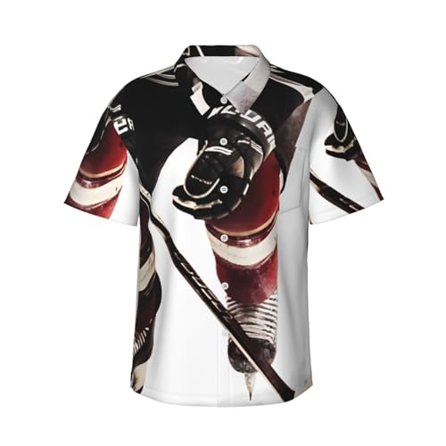 Chemise hawaïenne hockey sur glace homme manches courtes vêtements vacances plage