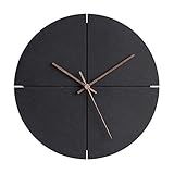 MODIRNATION ‘Old Town’ Wooden Modern Wall Clock, Minimalistic and Stylish, Walnut Hands, Silent Quar