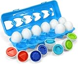 Kidzlane Sorting & Matching Educational Egg Toy - Teach Colors, Shapes & Fine Motor Skills - 12 Sturdy Eggs in Plastic Carton - 100% Toddler & Child Safe 18M+