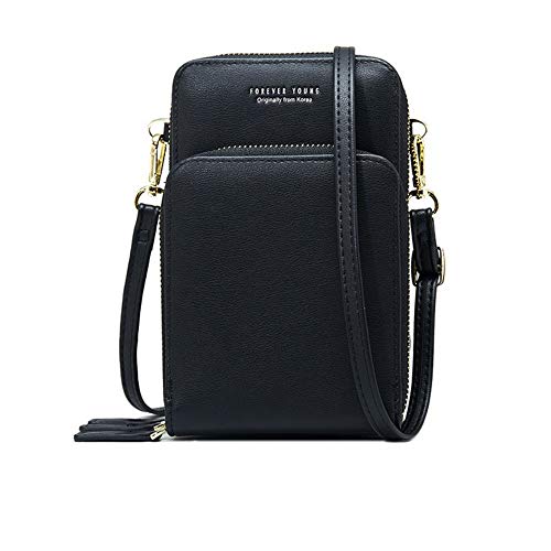 Yosorld Small Crossbody Bag Cell Phone Purse Wallet with Credit Card Slots for Women - Black