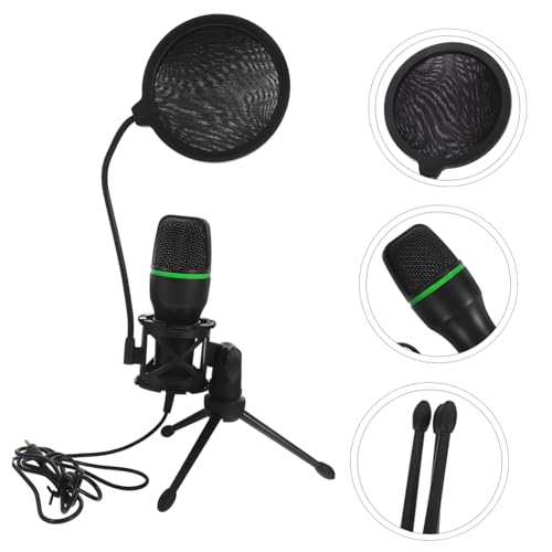 Microphone à condensateur USB Yardwe avec support triangulaire noir pour streaming
