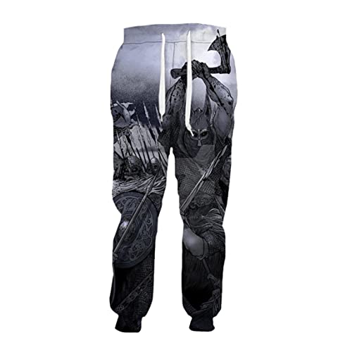 Pantalon de survêtement Viking homme et femme imprimé 3D Harajuku Sport YIOLEAMP taille 27-32