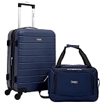 Wrangler Smart Luggage Set with Cup Holder and USB Port, Navy Blue, 2 Piece - Image 5