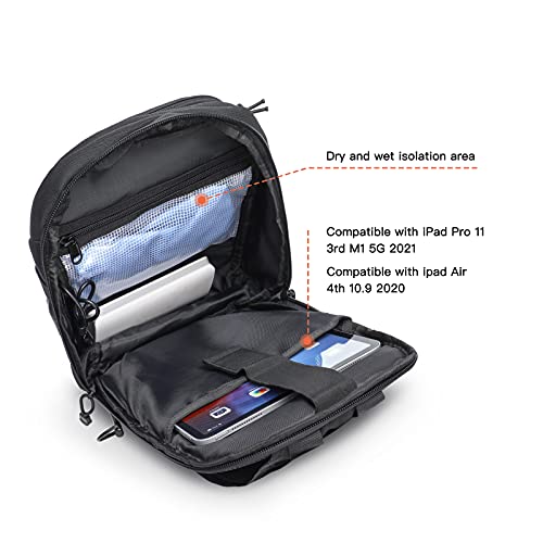 Mosiso Tactical Backpack,One Shoulder Chest Sling Bag Military Assault Rucksack Everyday Carrying Daypack With Usb Charging Port For Outdoor Sports Hiking Hunting Fishing Camping Training, Black #TOP2