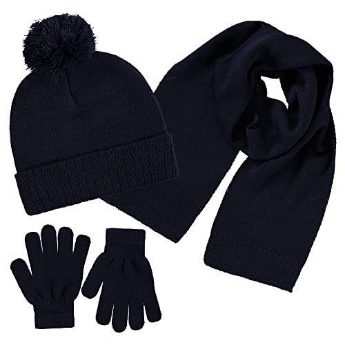 Polarwear Boys Hat,Scarf & Glove Set-Kids Cold Weather Winter Accessories-Childrens 3 Pc Beanie Set-Big Boys Hat Scarves Sets #TOP29