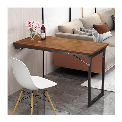 壁掛け折りたたみテーブル、壁掛けキッチンテーブル、壁用フローティングデスク、格納式サポートフィート、コンバーチブルパーティション、リビングルーム、ダイニングルーム、屋内の小さなスペースに適しています(色:Walnu