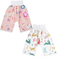 Töpfchentrainingshosen, wasserdichte Windelhosen für Babys, Kinder, saugfähige Kleinkinder-Anti-Bettnässer-Hose, Jungen und Mädchen, Verwendung bei Tag und Nacht, 2 Stück